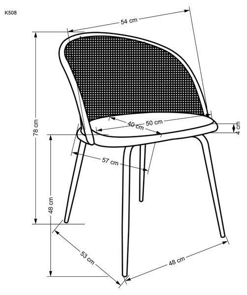 K508 étkezőszék (Szín: sötétzöld)