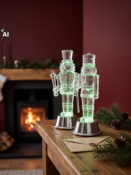 Sinsay - Karácsonyi LED dekorációs szett diótörő figura formában 2 pack - fehér