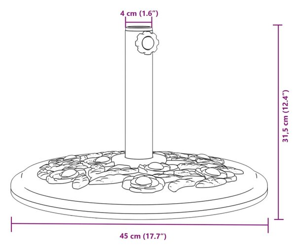 Kerek napernyőtalp rúdhoz Ø38 / 48 mm 12 kg