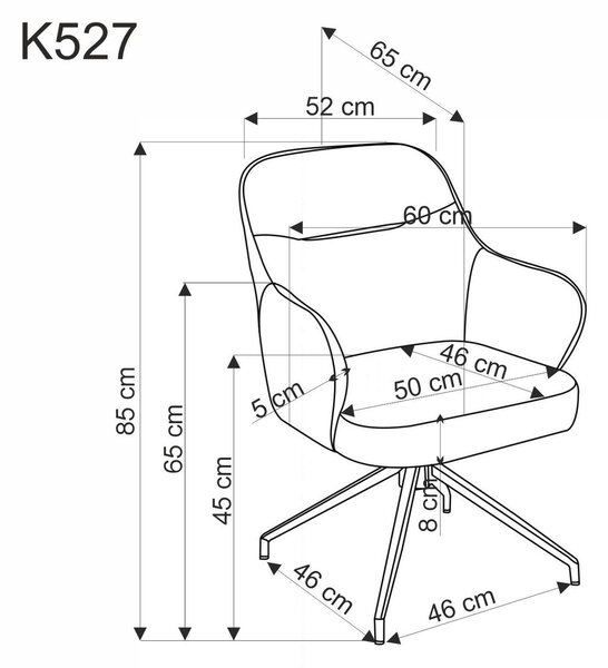 K527 forgatható étkezőszék (Szín: bézs)