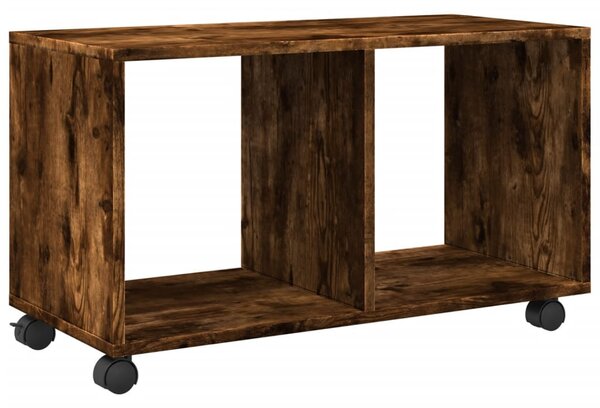 Füstös tölgy színű szerelt fa görgős szekrény 72 x 33 x 42,5 cm
