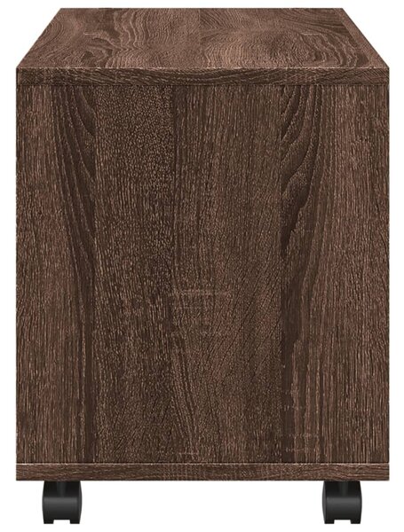 Barna tölgy színű szerelt fa görgős szekrény 72 x 33 x 42,5 cm