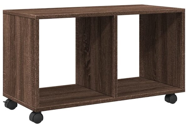 Barna tölgy színű szerelt fa görgős szekrény 72 x 33 x 42,5 cm