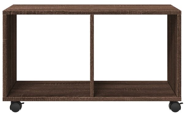 Barna tölgy színű szerelt fa görgős szekrény 72 x 33 x 42,5 cm