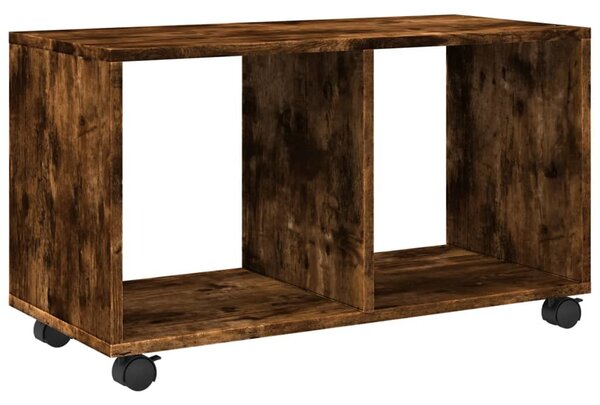 Füstös tölgy színű szerelt fa görgős szekrény 72 x 33 x 42,5 cm