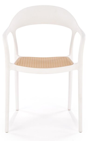 K530 rakásolható kültéri étkezőszék (Szín: fehér/natúr)