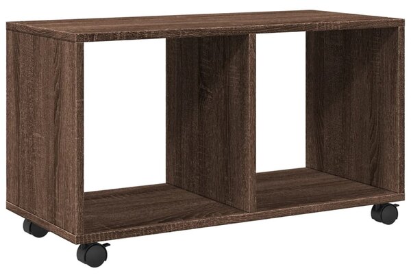 Barna tölgy színű szerelt fa görgős szekrény 72 x 33 x 42,5 cm