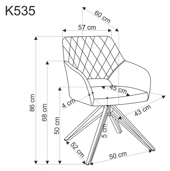 K535 forgatható étkezőszék (Szín: bézs)
