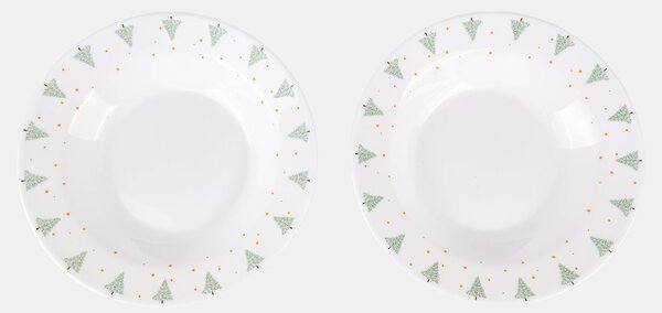 Sinsay - Üveg mélytányérok karácsonyfa mintával 2 pack - arany