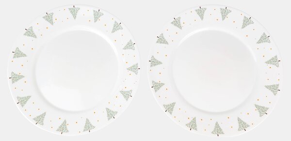 Sinsay - Üveg lapostányérok karácsonyfa mintával 2 pack - arany