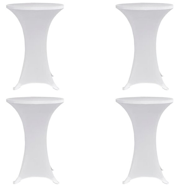 VidaXL 4 db fehér sztreccs asztalterítő bárasztalhoz Ø70 cm