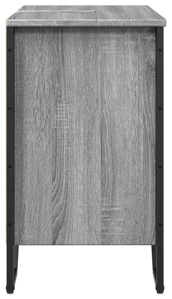 Szürke sonoma szerelt fa fürdőszobai mosdószekrény 60x35x60 cm