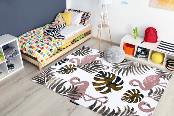 PETIT szőnyeg GARDEN Flamingók A MONSTERA LEVEL krém