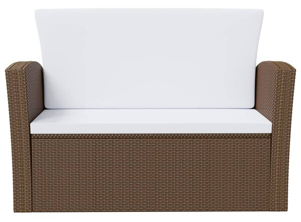 16 részes barna polyrattan kerti ülőgarnitúra párnákkal