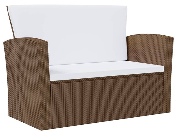 16 részes barna polyrattan kerti ülőgarnitúra párnákkal