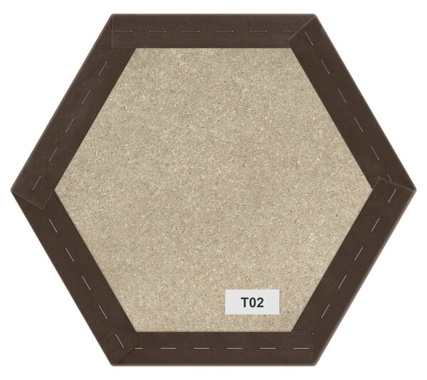 Kárpitozott panel - Hatszög - 30x26cm Szín: Barna