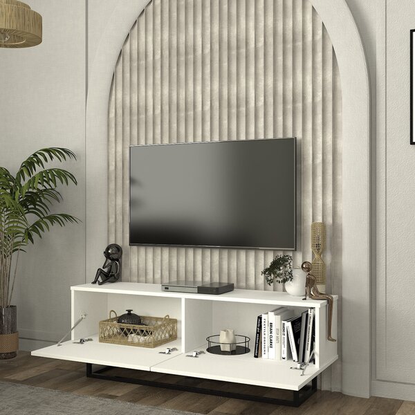 En.casa TV szekrény Nolven Fehér 135 x 32 x 47 cm - rövid váz