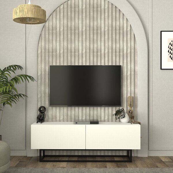 En.casa TV szekrény Nolven Fehér 135 x 32 x 47 cm - rövid váz