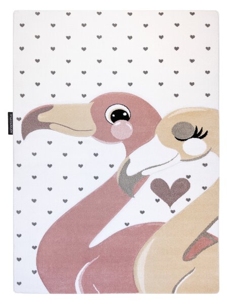 PETIT szőnyeg FLAMINGOS Flamingók szív krém