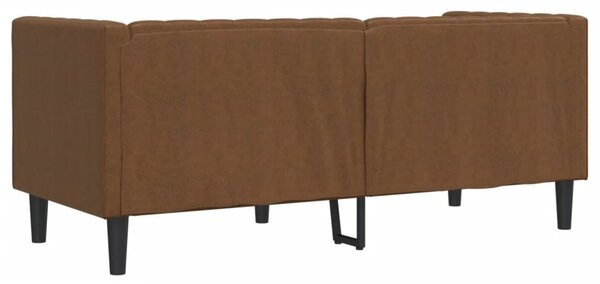 2 személyes barna műbőr Chesterfield kanapé