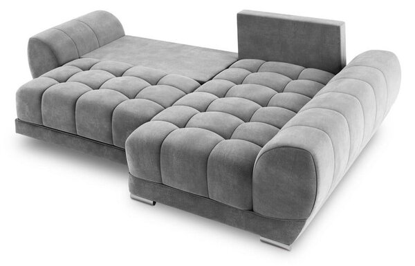 Nuage szürke kinyitható sarokkanapé bársony kárpittal, jobb oldali - Windsor & Co Sofas