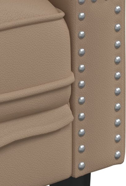 2 részes kávészínű műbőr Chesterfield kanapégarnitúra