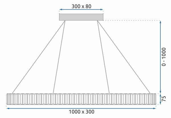 Toolight Szerszámlámpa, LED mennyezeti lámpa 100x30 cm, 22W, APP1508-CP, arany matt, OSW-06971