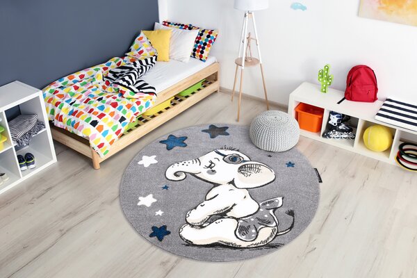 PETIT szőnyeg ELEPHANT ELEFÁNT CSILLAG kör szürke