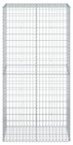 Horganyzott vas gabion kosár fedéllel 100 x 50 x 200 cm