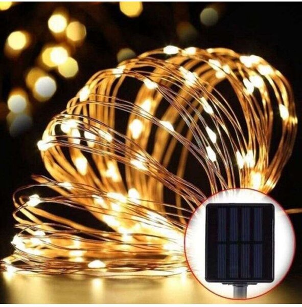 Polifach napelemes 100 LED Fényfüzér 12m (P-802)