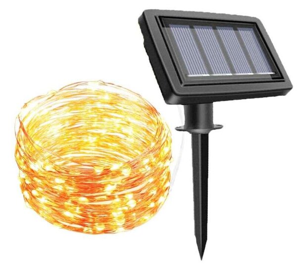 Polifach napelemes 100 LED Fényfüzér 12m (P-802)