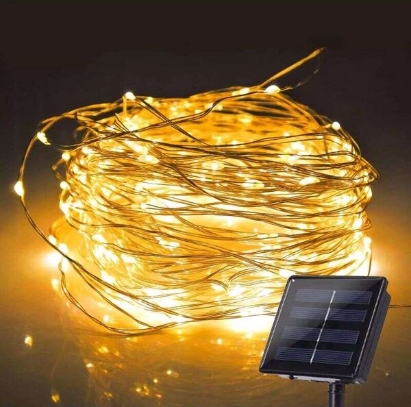 Polifach napelemes 100 LED Fényfüzér 12m (P-802)