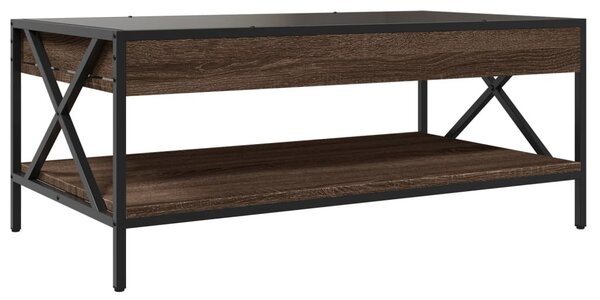 Barna tölgy végtelen hatású LED-es dohányzóasztal 90x50x38 cm