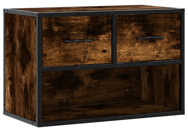Füstös tölgy fa és fém TV-szekrény 60 x 31 x 39,5 cm