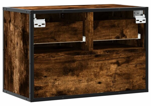 Füstös tölgy fa és fém TV-szekrény 60 x 31 x 39,5 cm