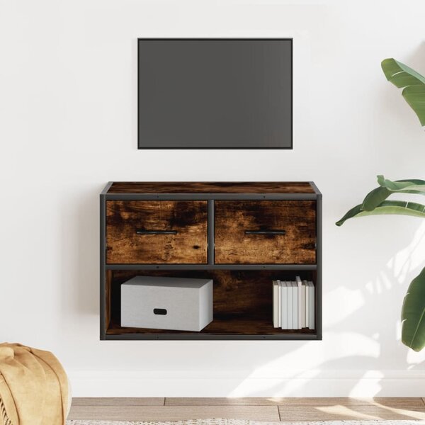 Füstös tölgy fa és fém TV-szekrény 60 x 31 x 39,5 cm