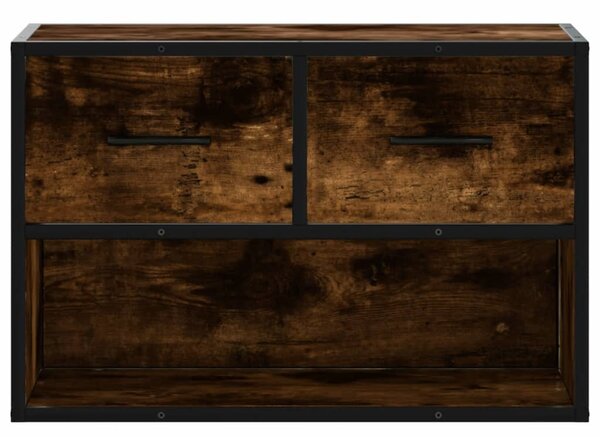 Füstös tölgy fa és fém TV-szekrény 60 x 31 x 39,5 cm