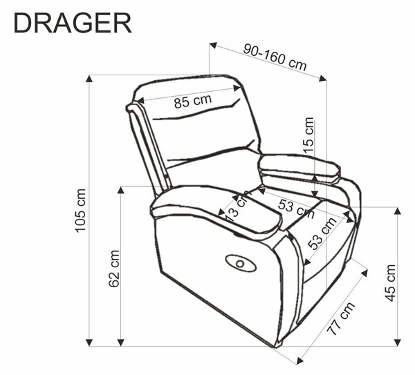 Drager relax fotel (Szín: fekete)