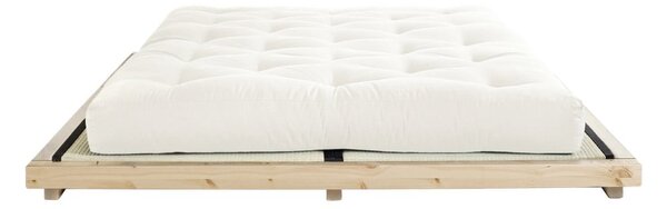 Dock Comfort Mat Natural Clear/Natural borovi fenyőfa franciaágy matraccal és tatamival, 140 x 200 cm - Karup Design