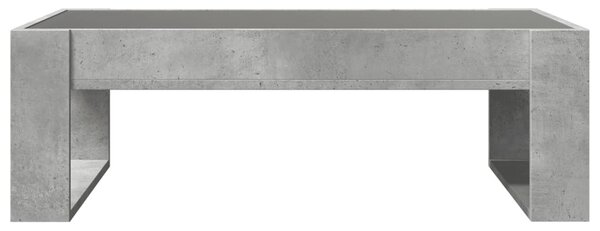 Betonszürke végtelen hatású LED-es dohányzóasztal 90x53x30 cm
