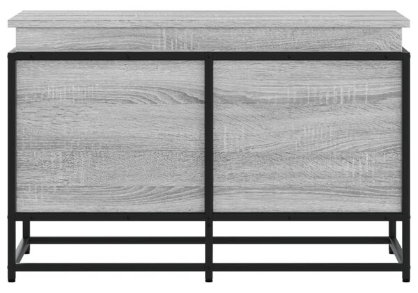 Szürke sonoma szerelt fa tárolóláda fedéllel 80x40x51,5 cm