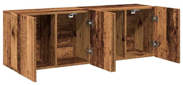 2 db antik fa színű falra szerelhető TV-szekrény 60 x 30 x 41cm
