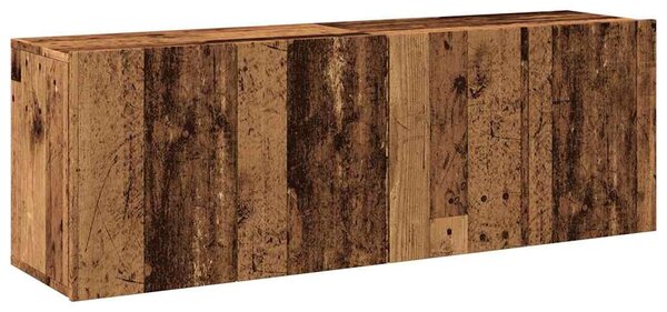 2 db antik fa színű falra szerelhető TV-szekrény 60 x 30 x 41cm