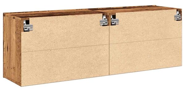 2 db antik fa színű falra szerelhető TV-szekrény 60 x 30 x 41cm