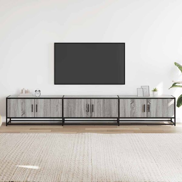 Szürke sonoma színű szerelt fa TV-szekrény 240 x 35 x 41 cm
