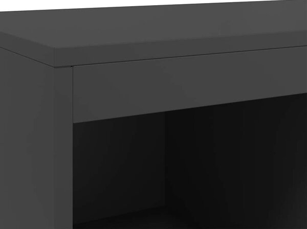 Fekete acél magasszekrény 68x39x111,5 cm