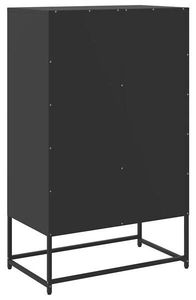 Fekete acél magasszekrény 68x39x111,5 cm