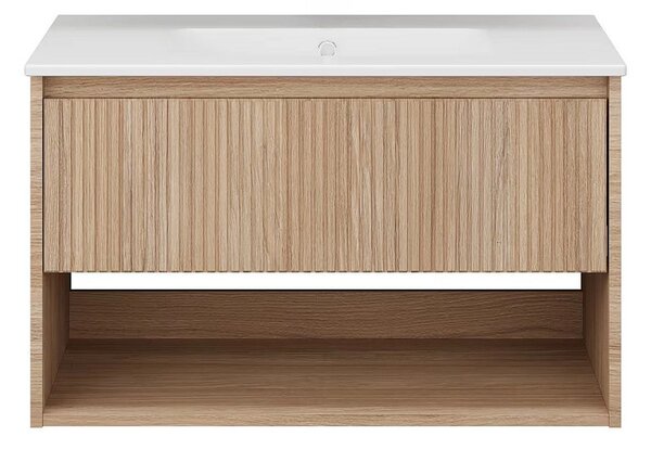 TMP SLIM STRIPE 60 fali függesztett fürdőszobabútor - SKY E-8099-60 porcelán mosdóval - 61 x 46 cm