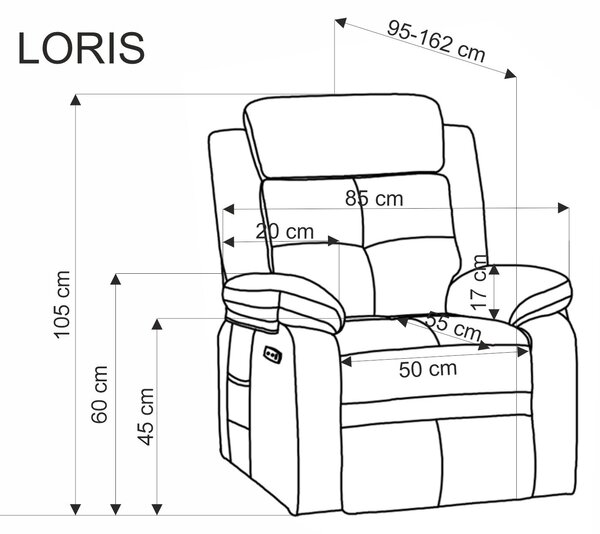 Loris relax fotel (Szín: szürke)