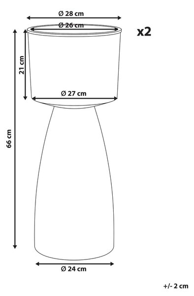 Kétdarabos virágcserép szett MYOSOTIS 28 cm Bézs